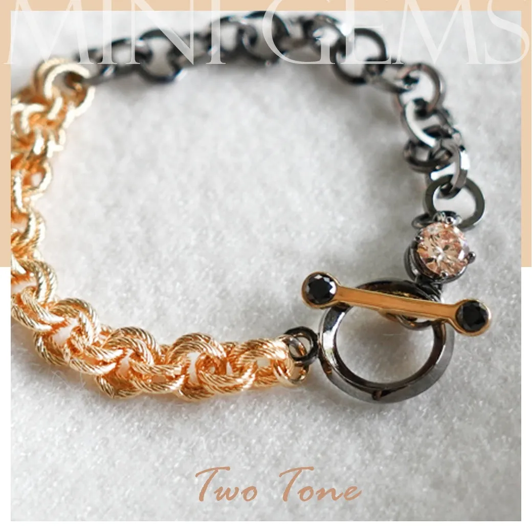 Mini Gems Two Tone Bracelet [Yellow/Black gold]