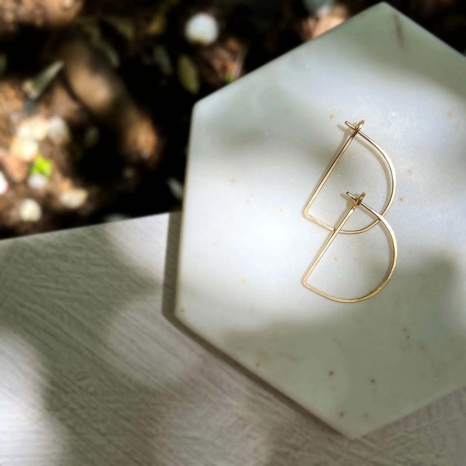 minimal half moon hoops - small