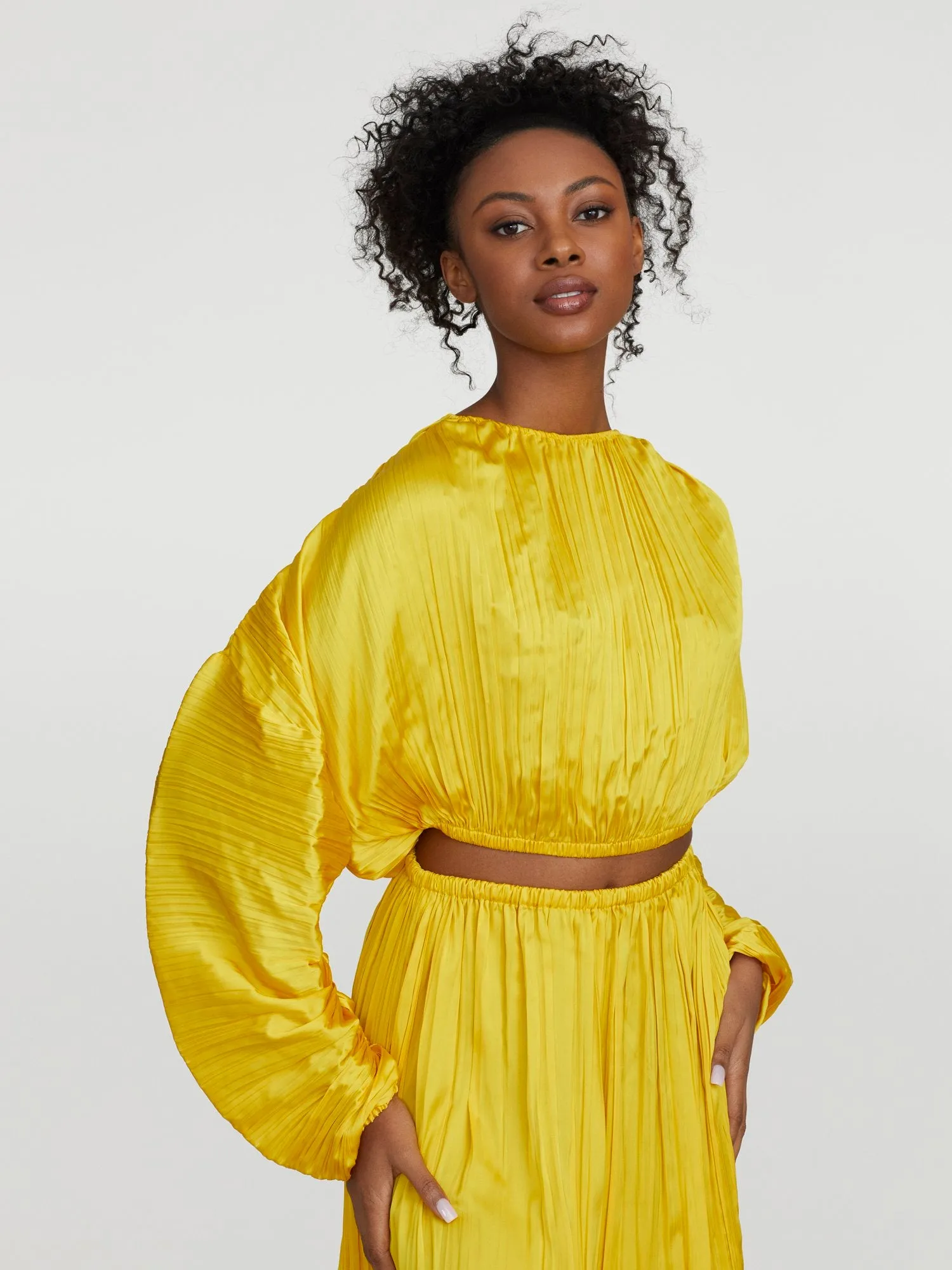 Monifa Puff-Sleeve Crop Top
