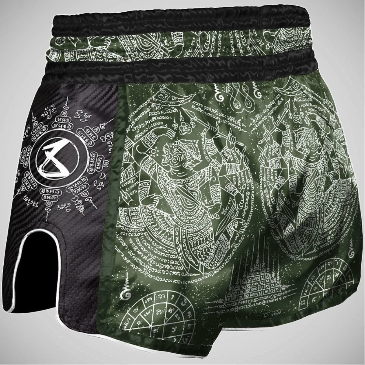 Olive 8 Weapons Yantra Carbon Muay Thai Shorts