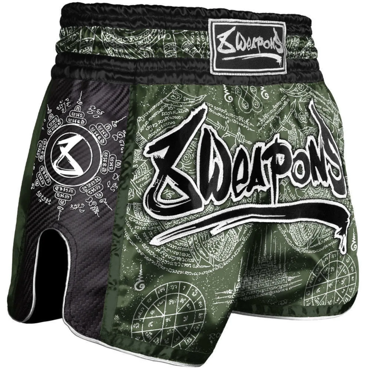 Olive 8 Weapons Yantra Carbon Muay Thai Shorts