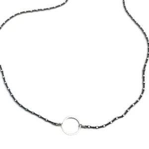 Oxidized Tiny Circle Necklace