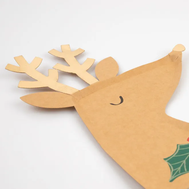 Paper Plates - Reindeer With Holly