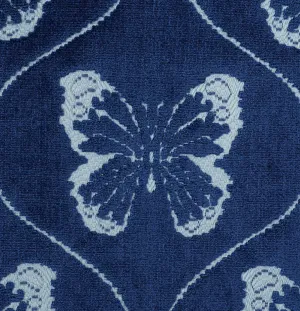 Papillon, Sapphire: Schumacher Butterfly Fabric by the yard