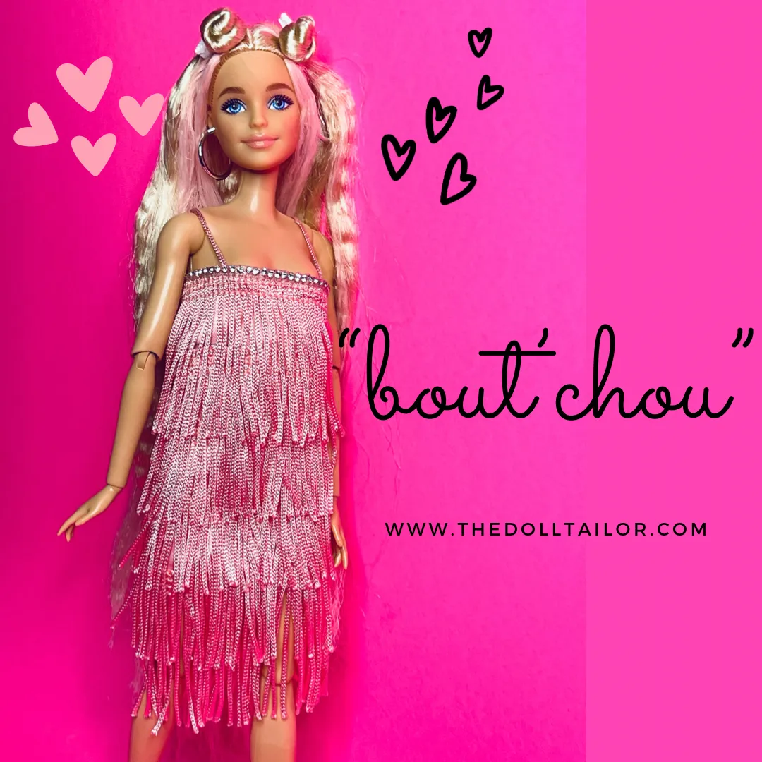 Pink dress for Barbie doll flapper dress