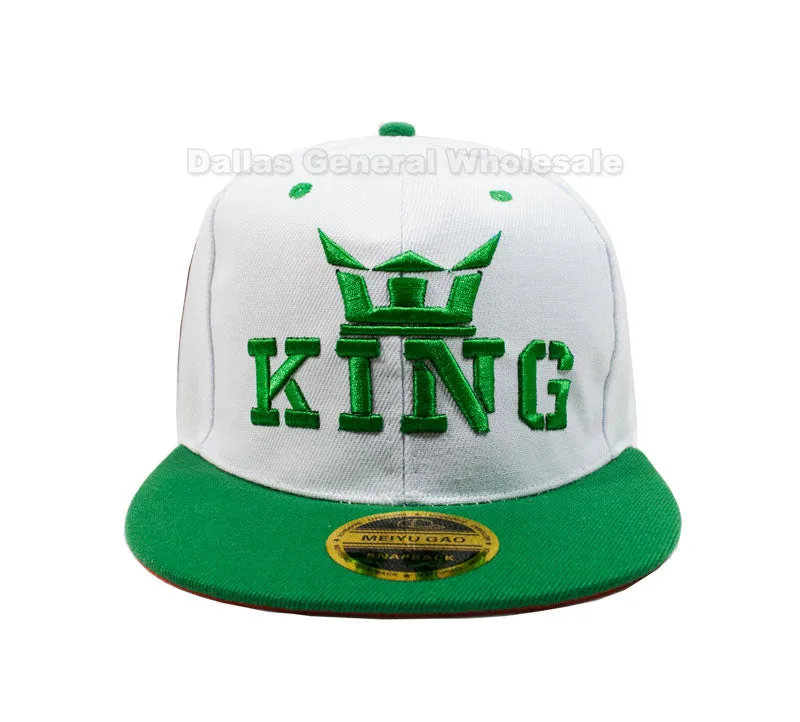"KING" Snap Back Flat Bill Caps Wholesale