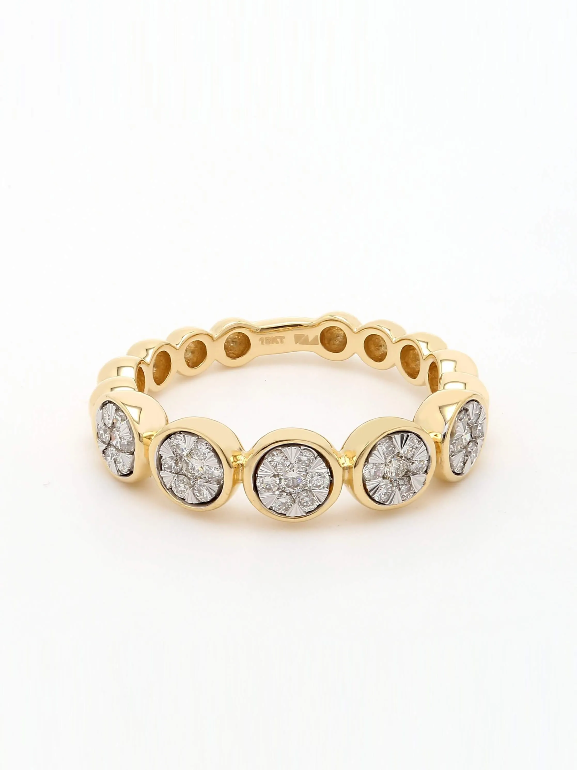 Real Diamond Illusion Cluster Band Ring