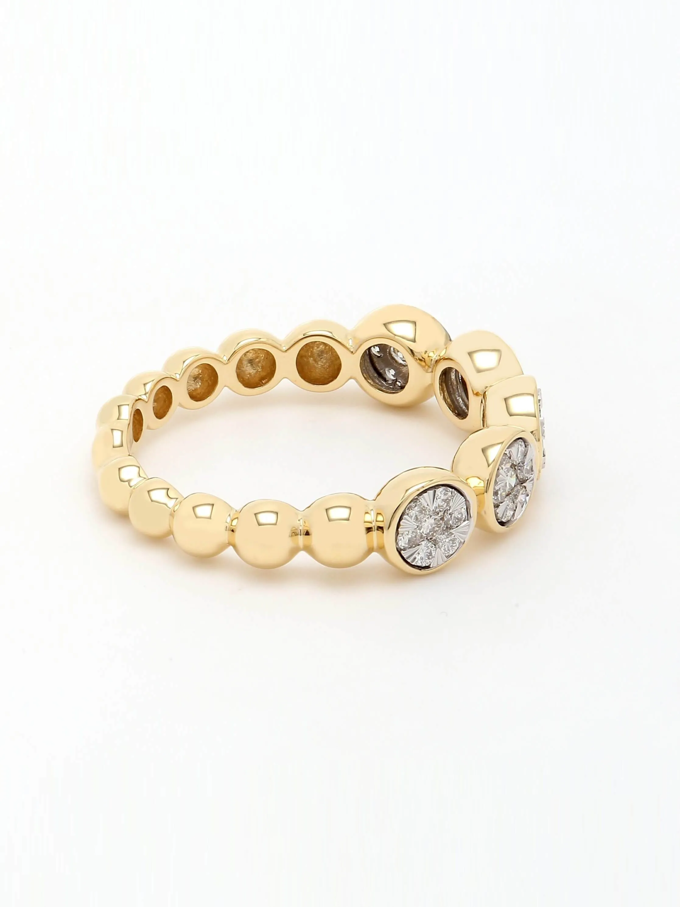 Real Diamond Illusion Cluster Band Ring