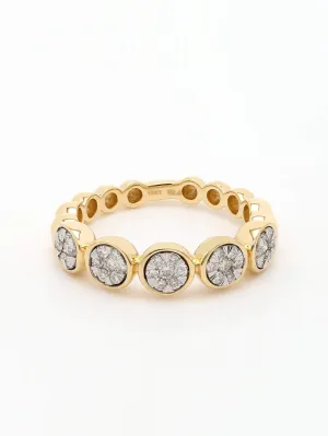 Real Diamond Illusion Cluster Band Ring