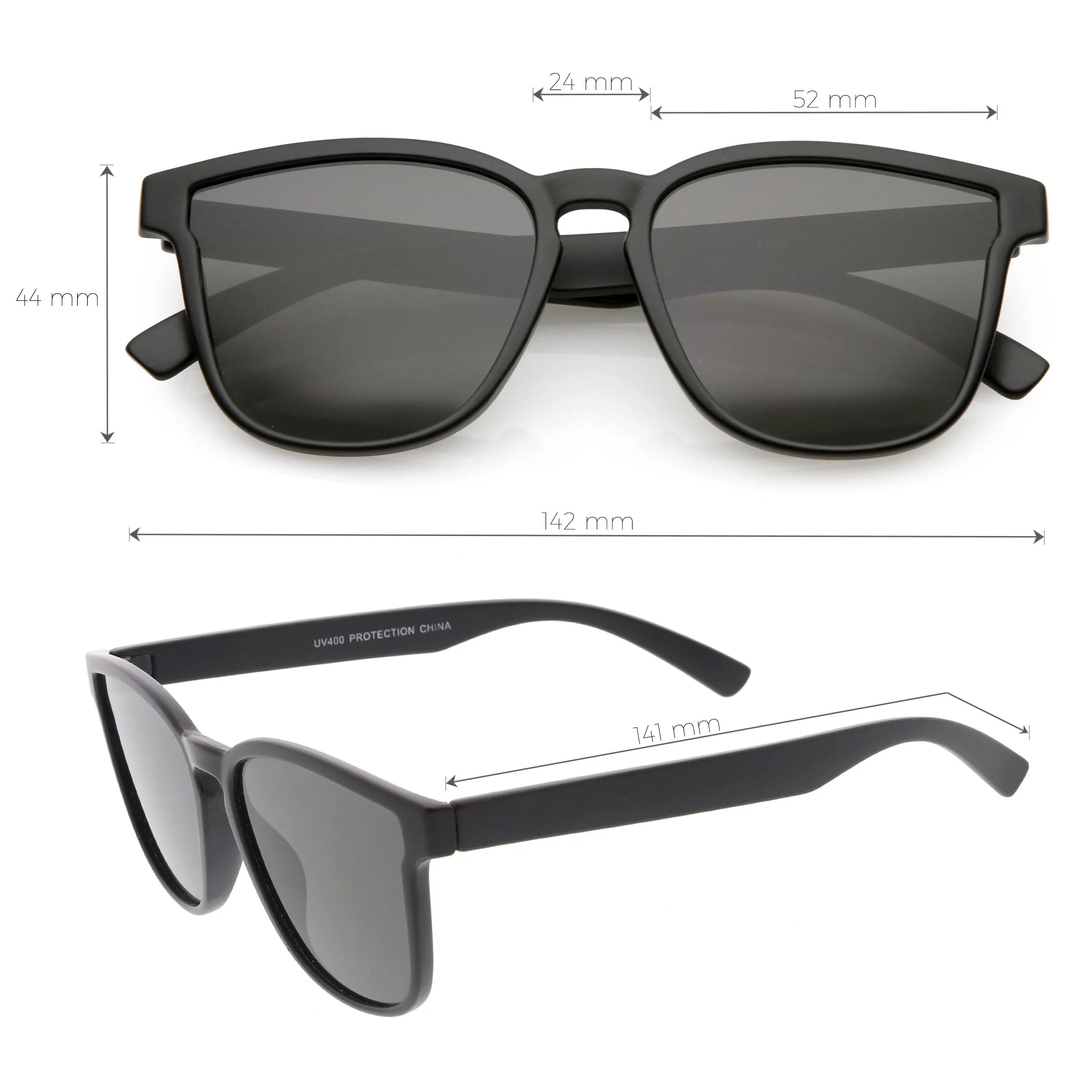 Retro Modern Horned Rim Flat Lens Sunglasses C753