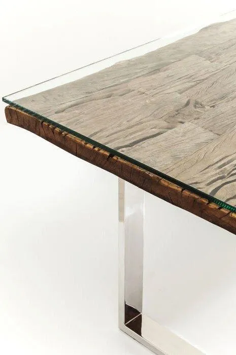 Rustico Glass/Recycled Wood Table