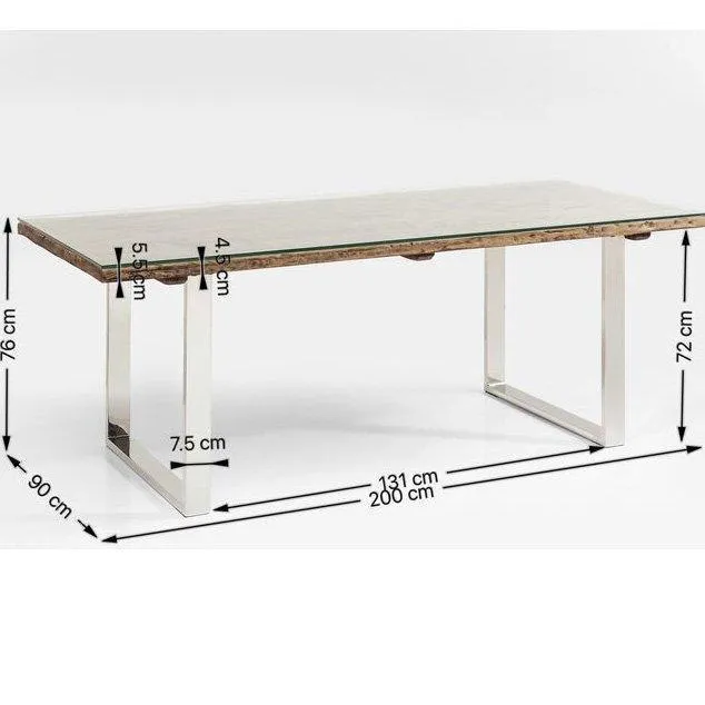 Rustico Glass/Recycled Wood Table
