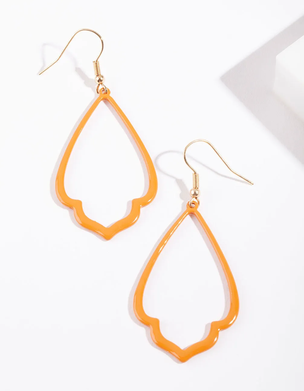 Shiny Gold Large Mumbai Drop Earrings