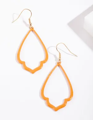 Shiny Gold Large Mumbai Drop Earrings