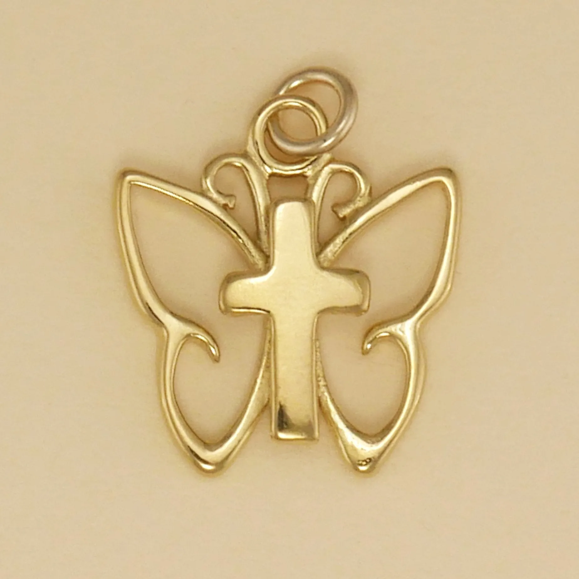Simple Butterfly Cross Charm