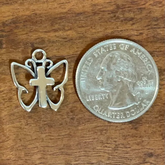Simple Butterfly Cross Charm