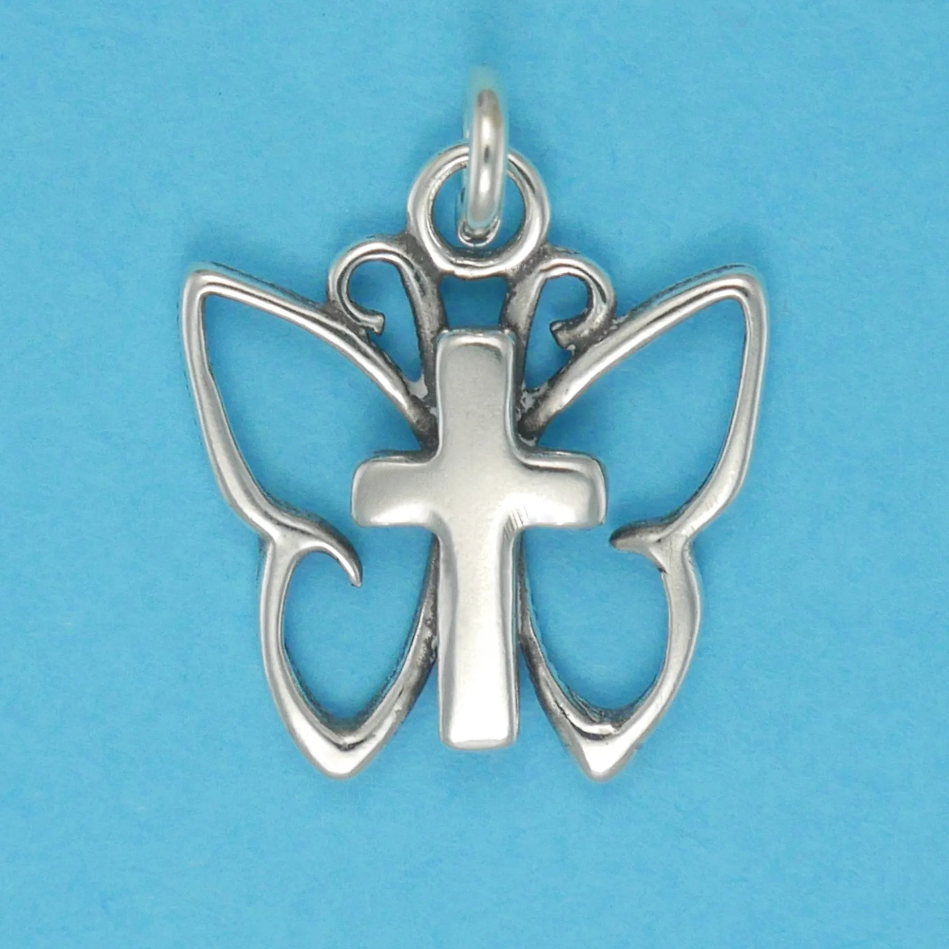 Simple Butterfly Cross Charm