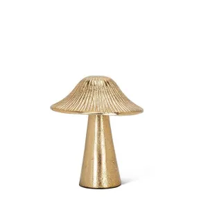 Small Ribbed Mushroom - Gold - 4"H