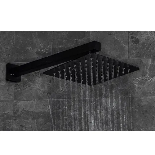 Square Matt Black Shower Head
