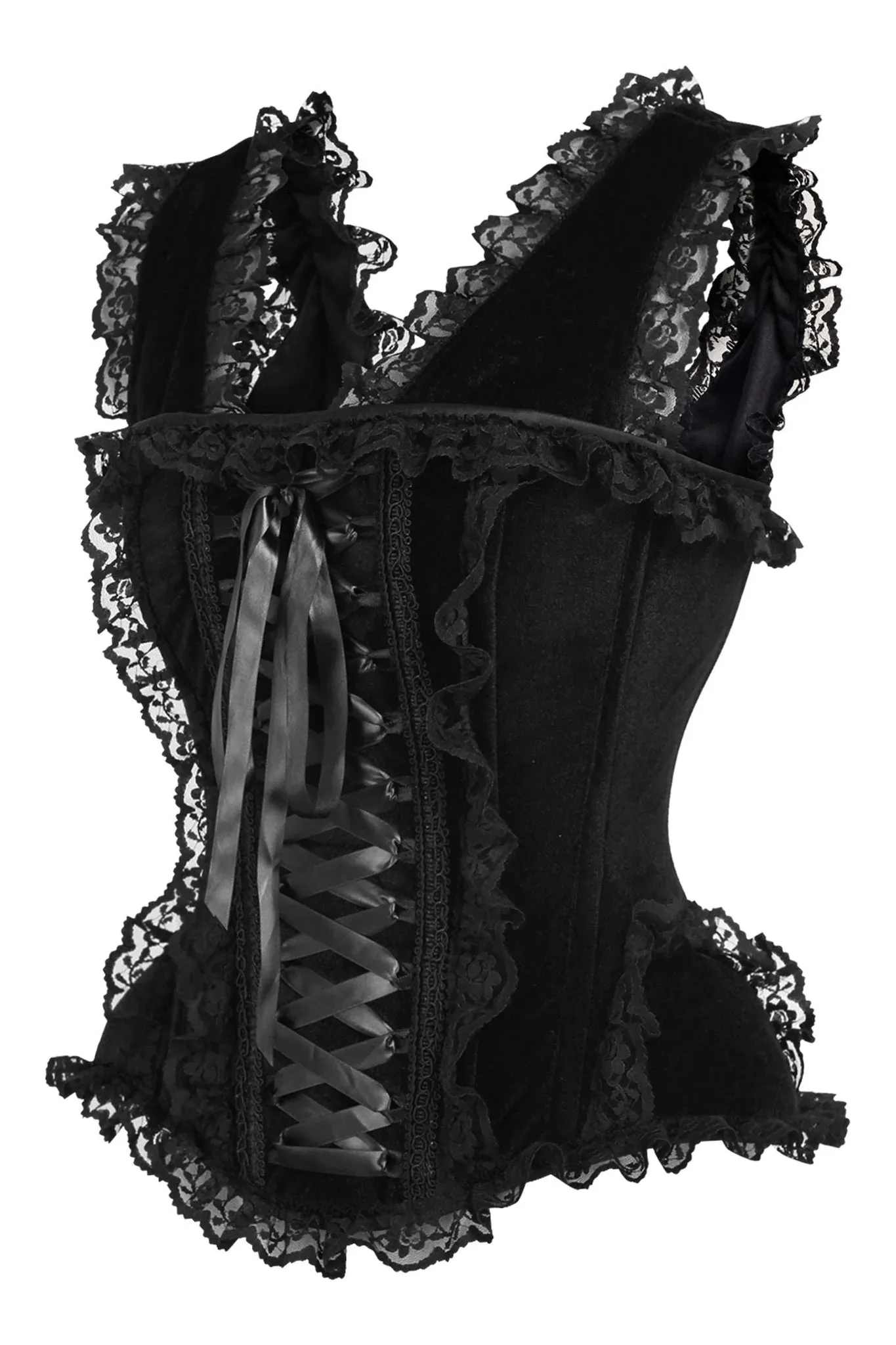 Top Drawer Velvet & Lace Corset w/Cap Sleeves